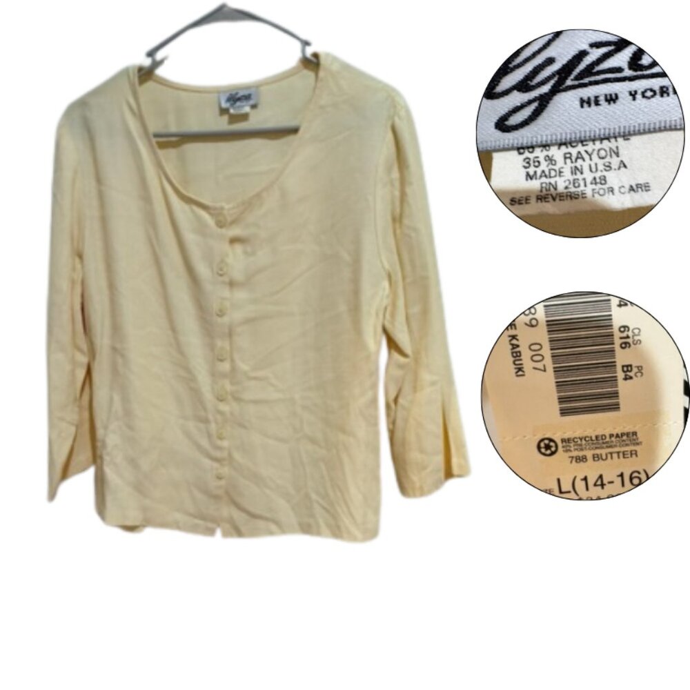Ilyza New York Butter Yellow Button Front Top NWT